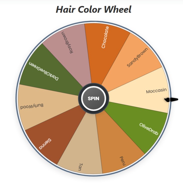 earthy Tones hair color wheel