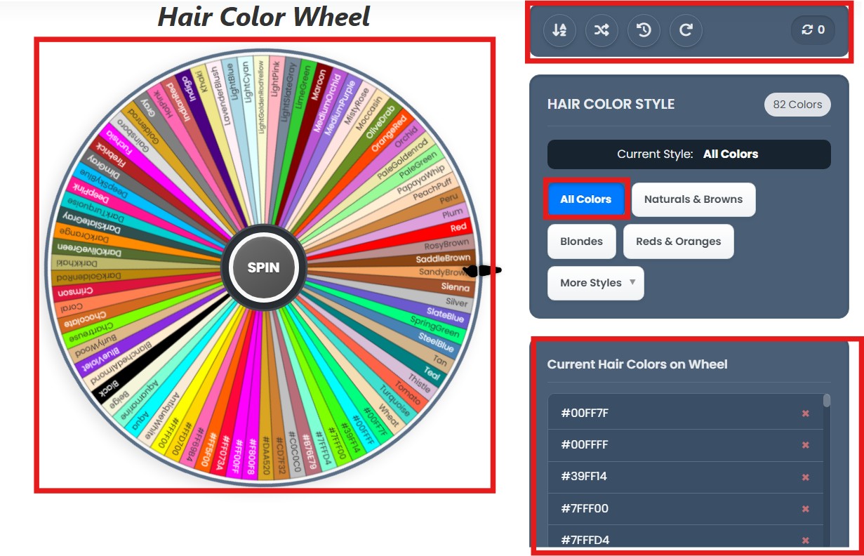 hair colour wheel