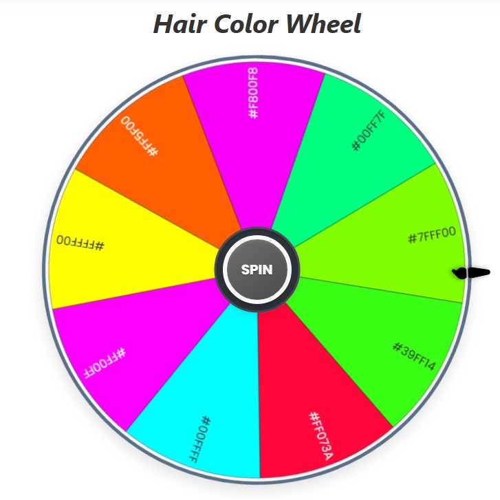 neon Brights hair color wheel