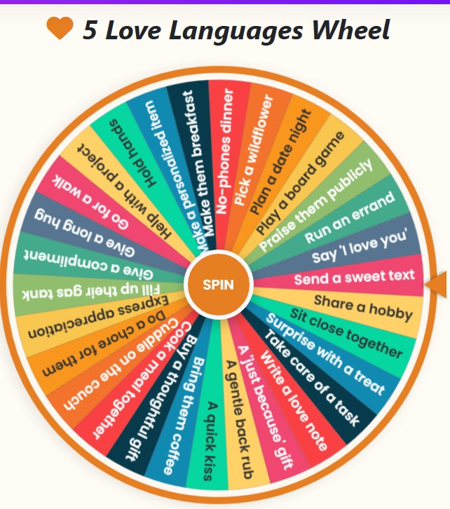 5 love language wheel