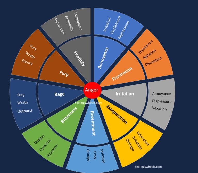 anger secondary emotion wheel