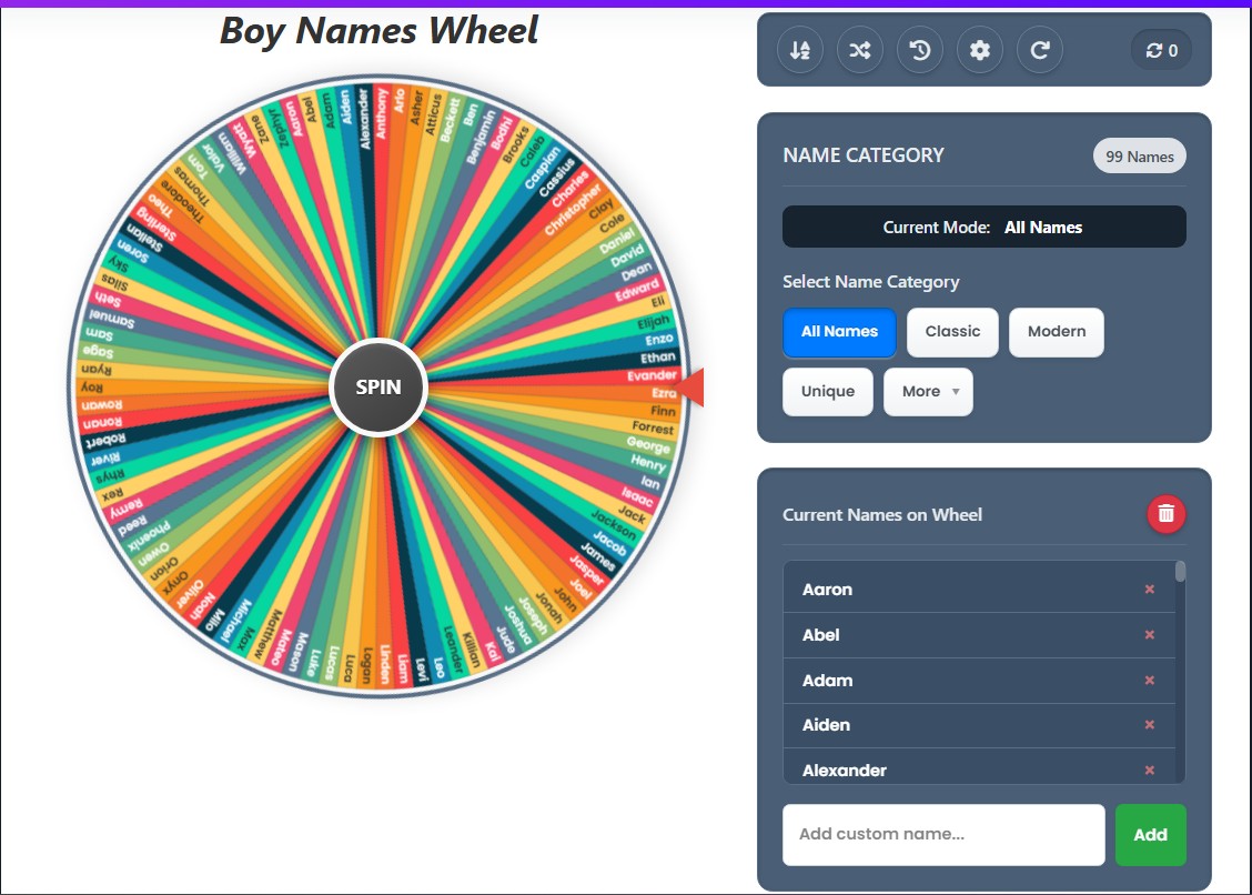 boy name generator wheel