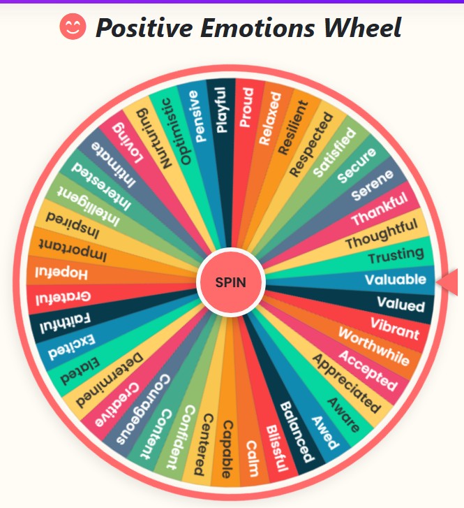 positive emotions wheel