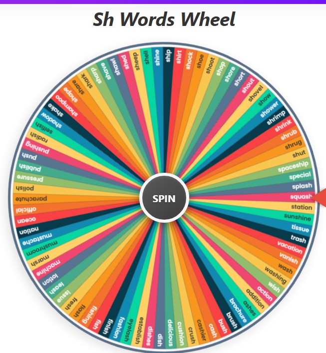 sh words wheel