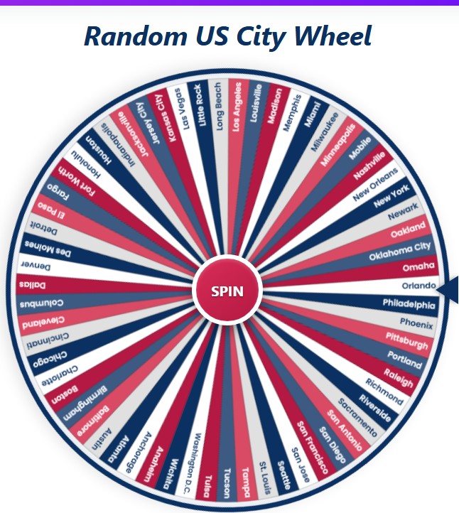 Random US City Wheel