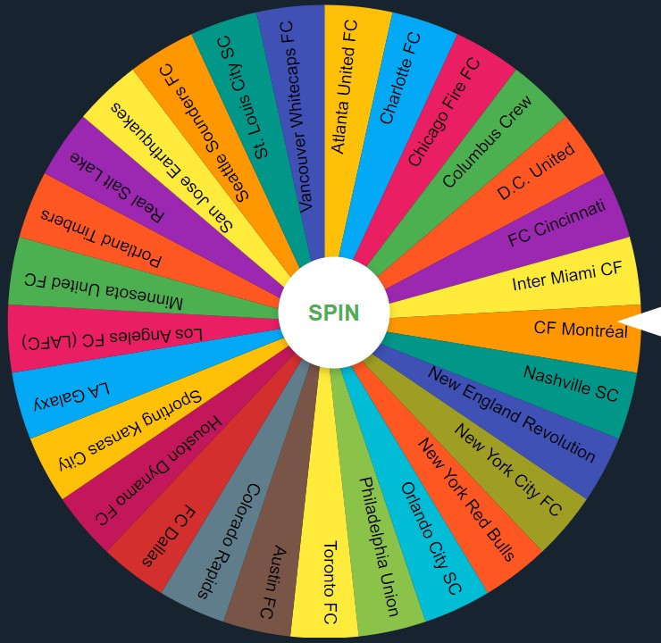 Soccer Team Picker Wheel