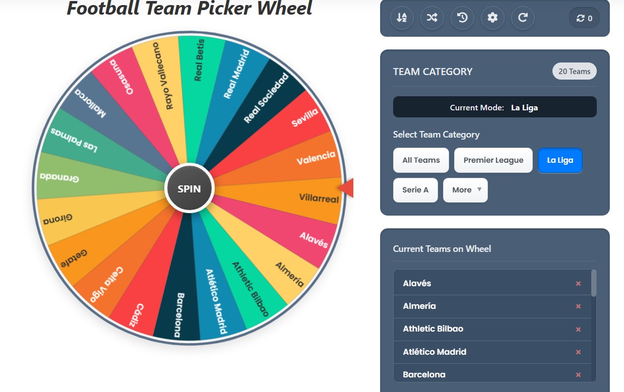 la liga football team wheel