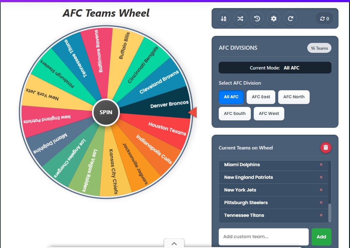 random afc teams