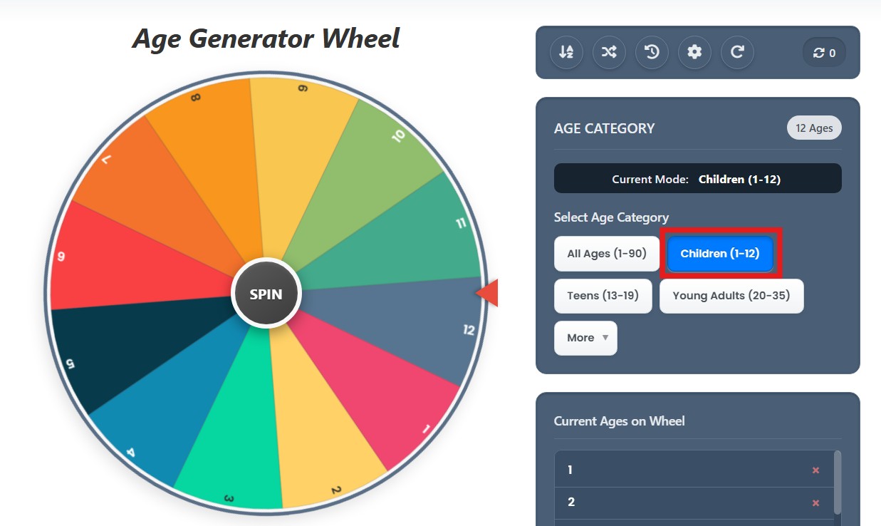 random age wheel