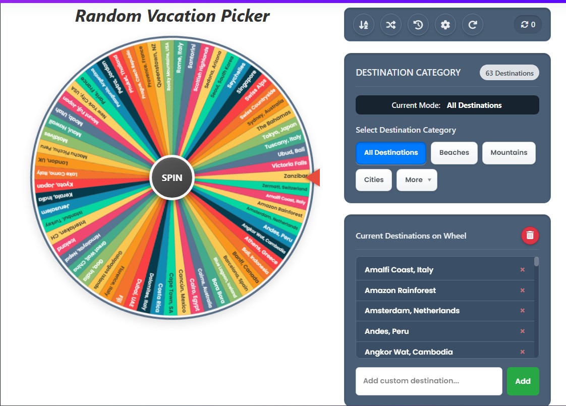 random vacation generator