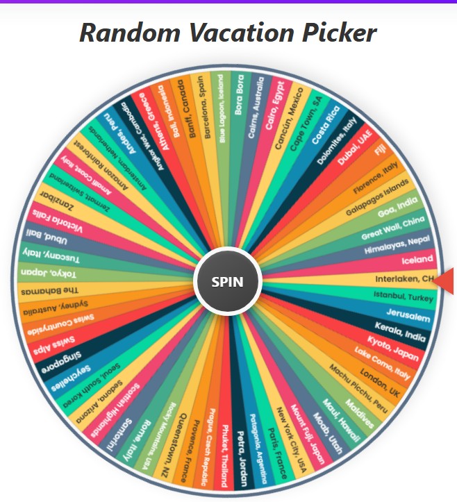 random vacation picker wheel