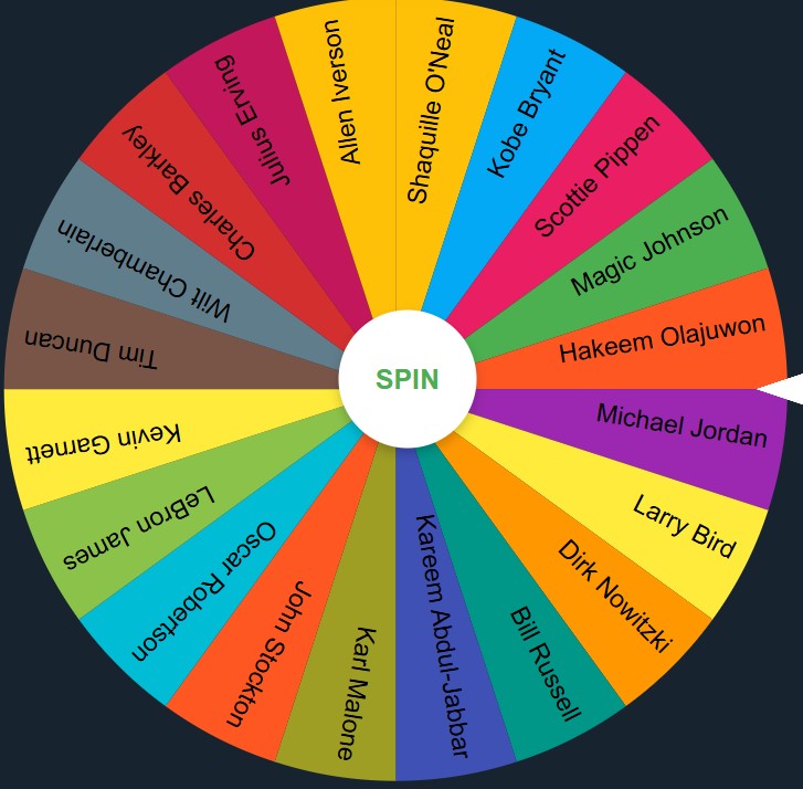 wheel of nba legends