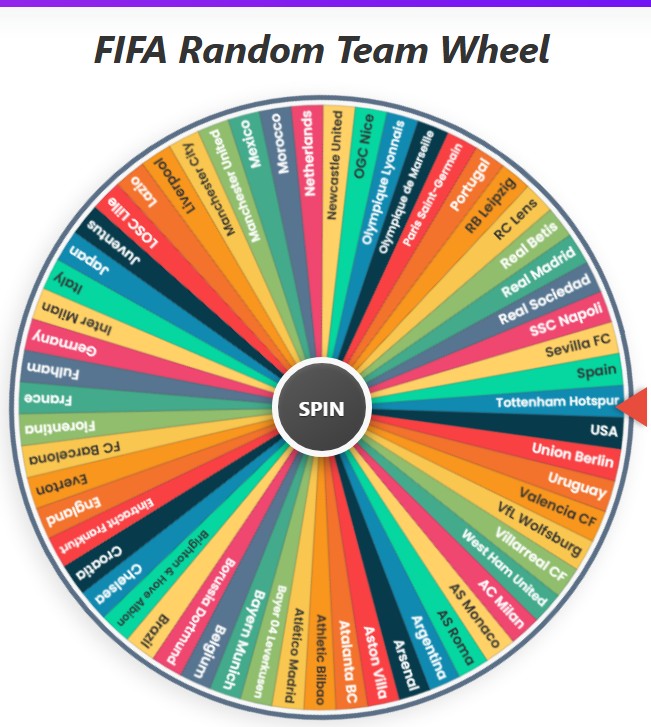 FIFA Random Team Wheel