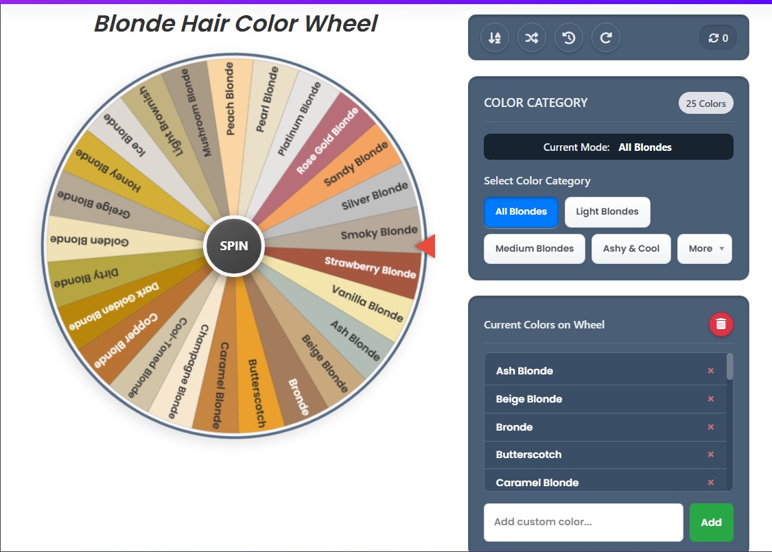 blonde color wheel