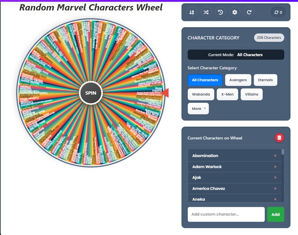 marvel character randomizer