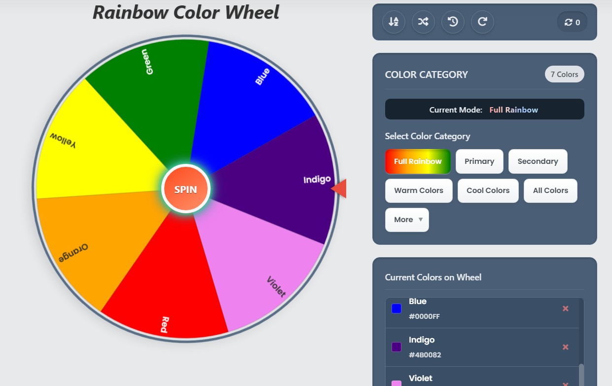 rainbow color wheel