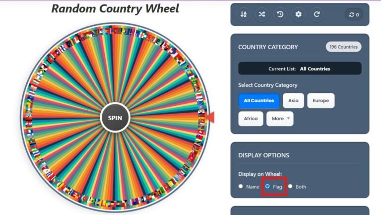 Country Picker Wheel – Random Country Generator With Flags