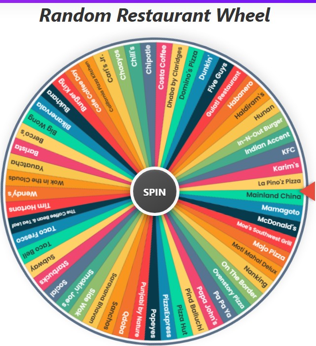restaurant wheel