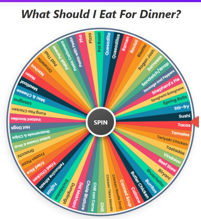 what should i eat for dinner wheel