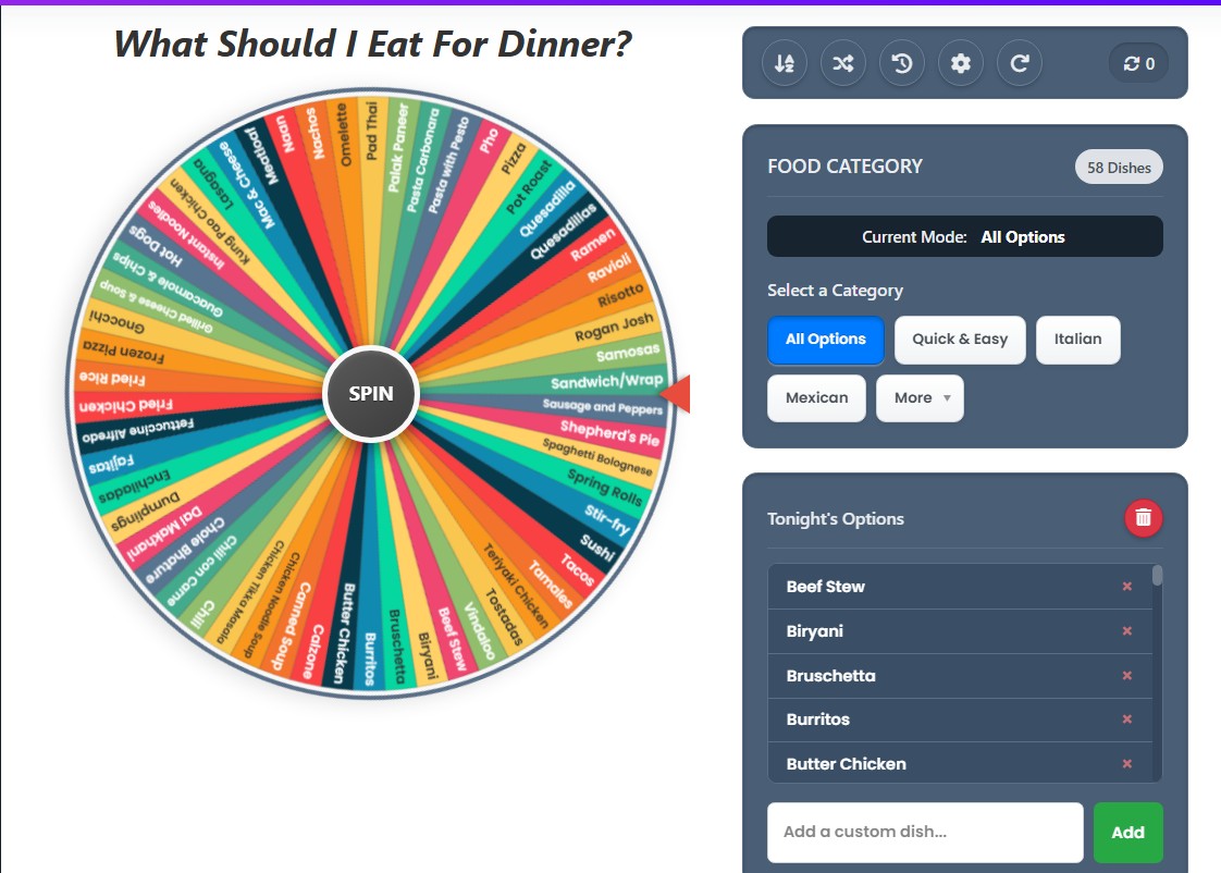 what should i eat wheel