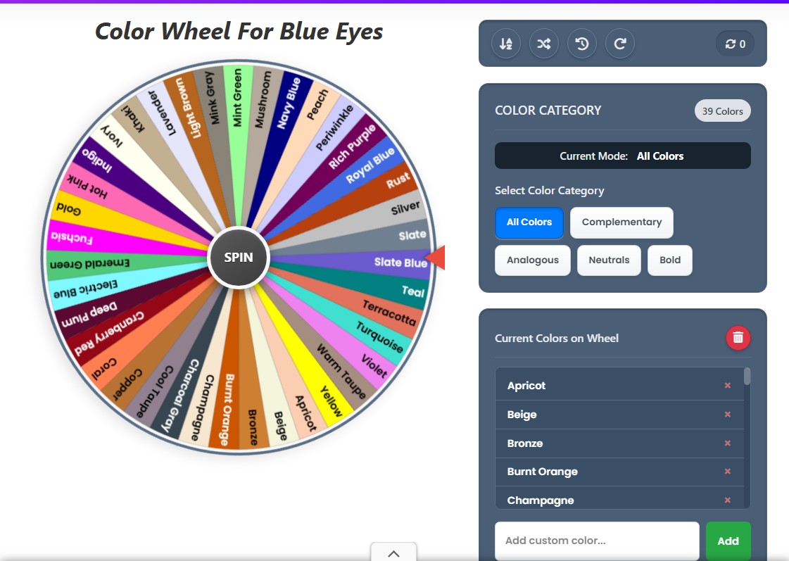 complementary colors for blue eyes