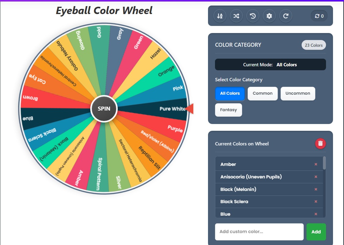 eye color spinner