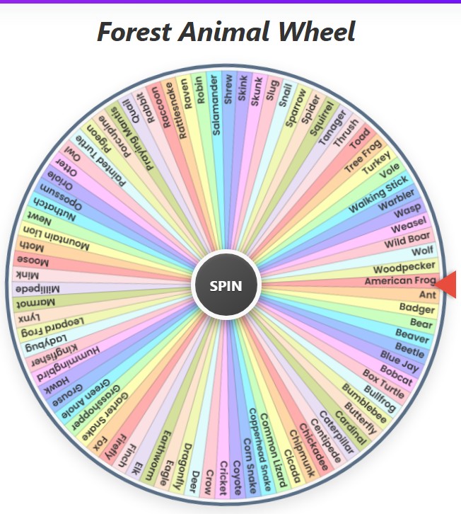 forest animal wheel