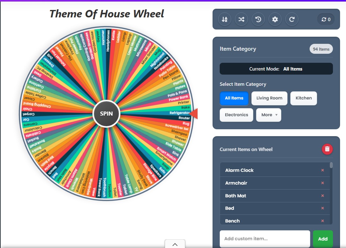 house theme wheel