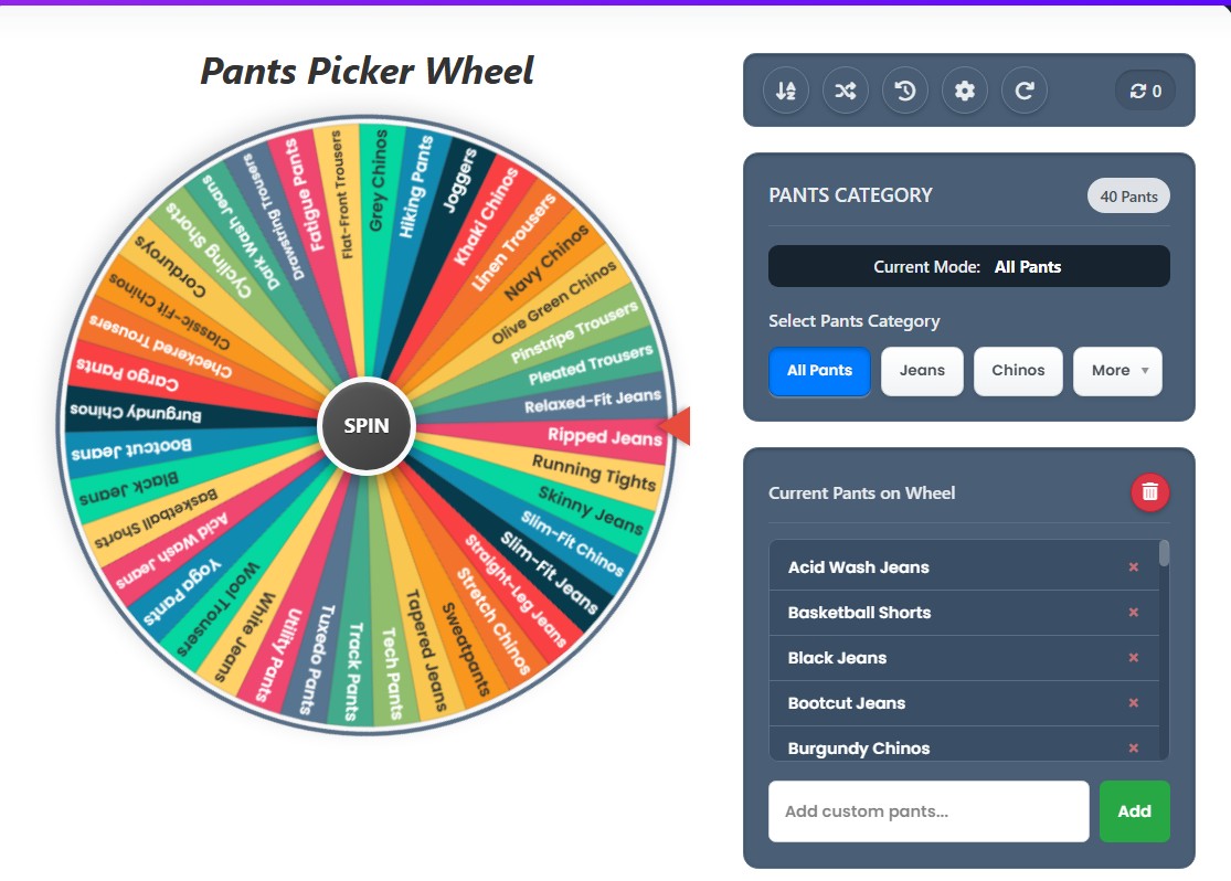 jeans or leggings wheel