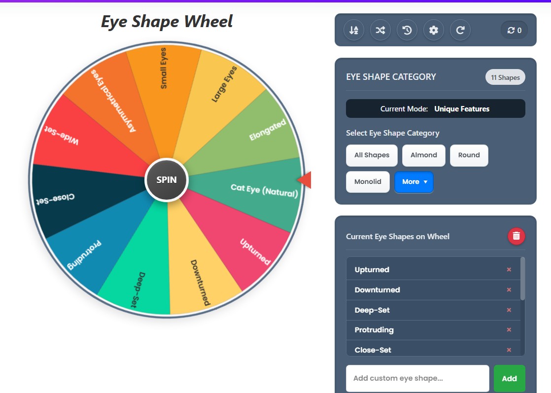 random eye shape generator