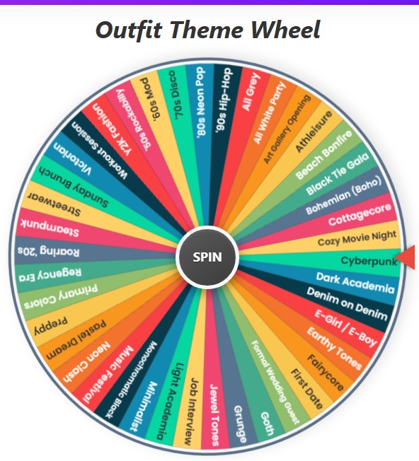 random outfit theme wheel