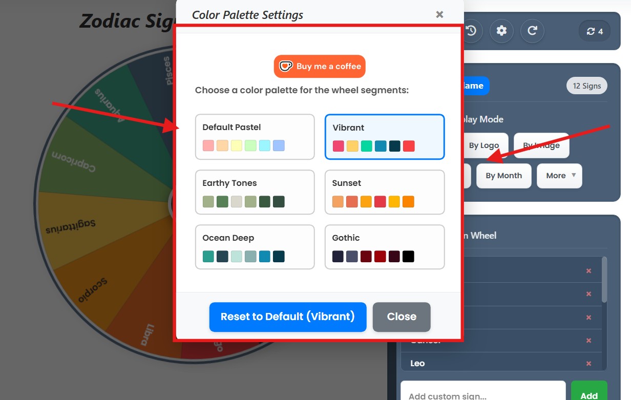zodiac wheel color pellet