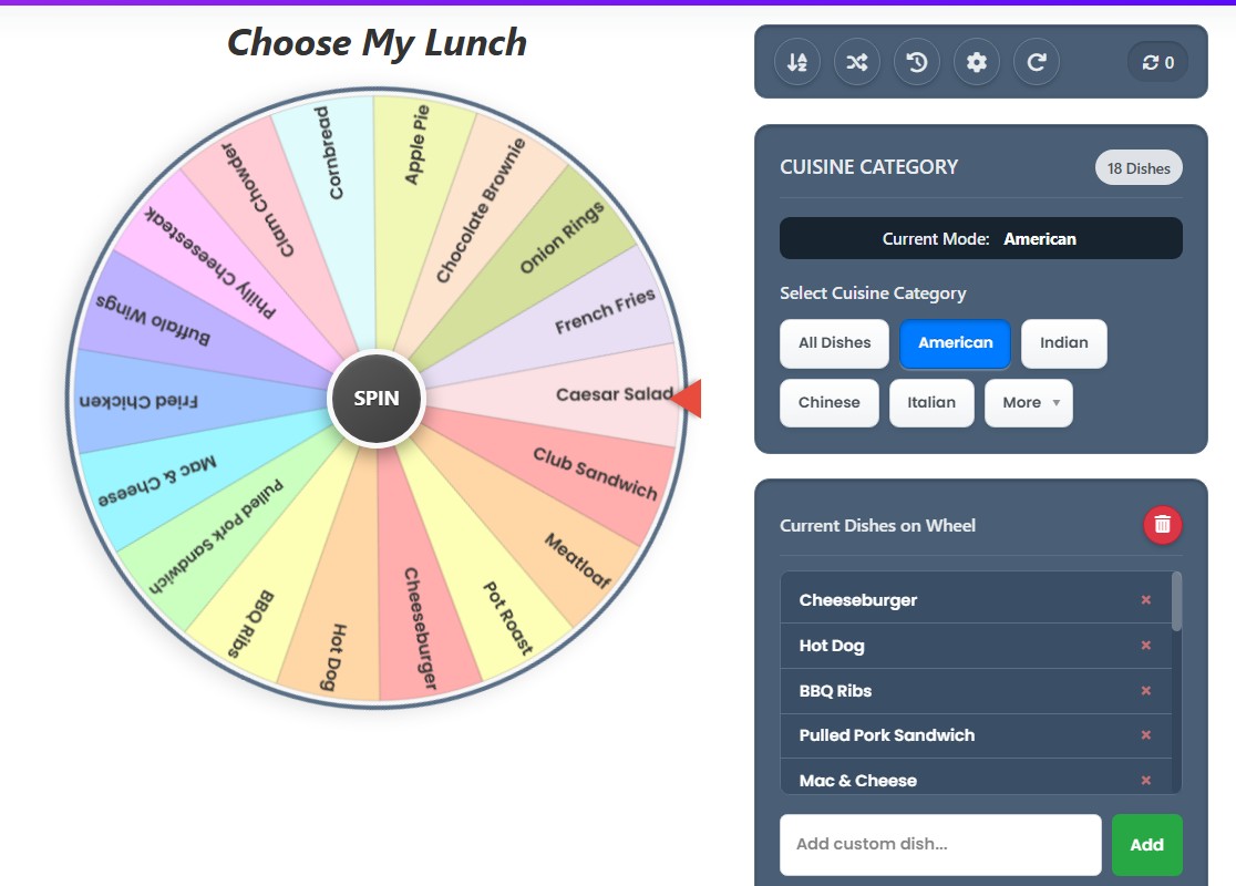 choose my lunch
