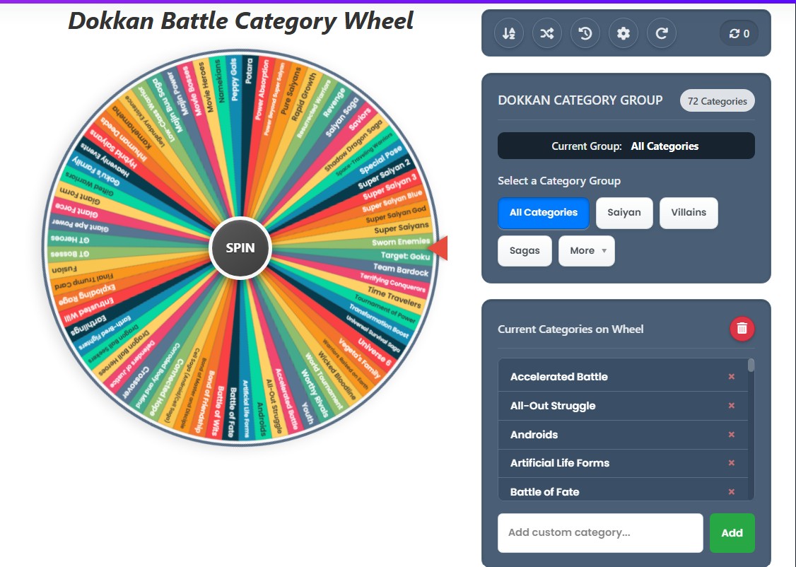 dokkan category wheel