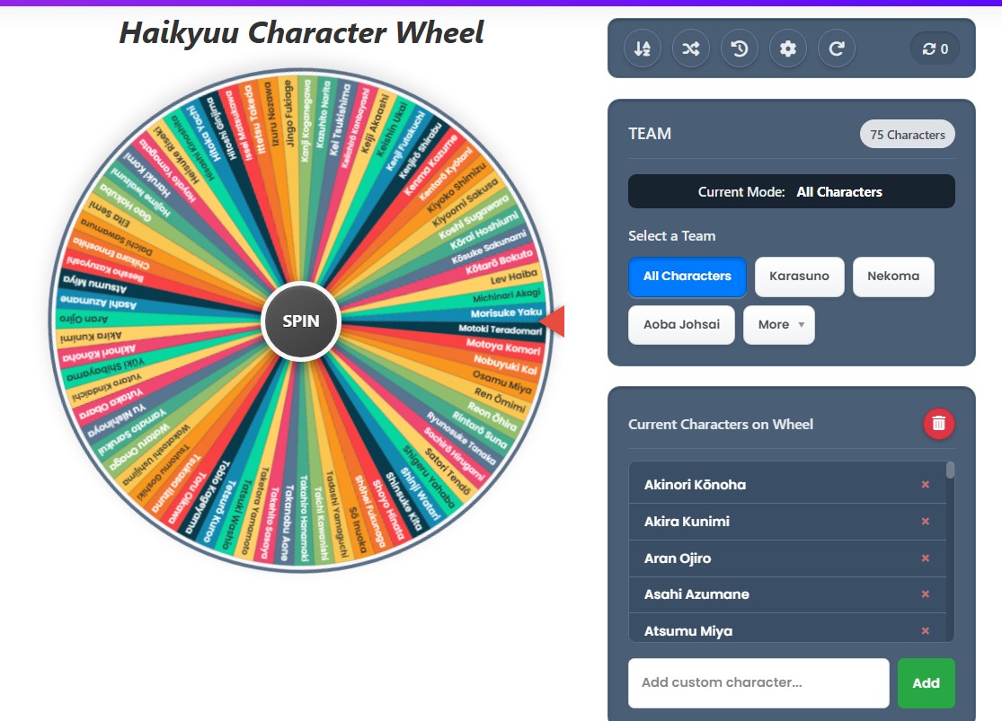 haikyuu character generator