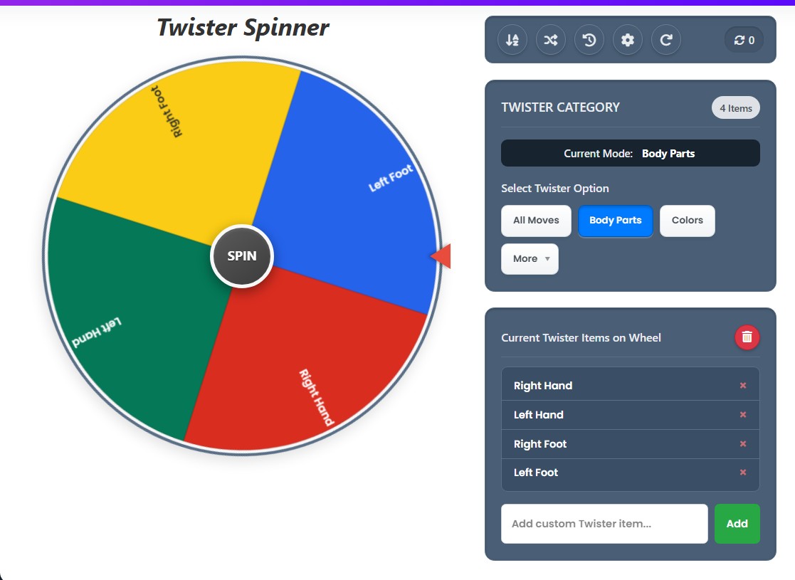 online twister spinner