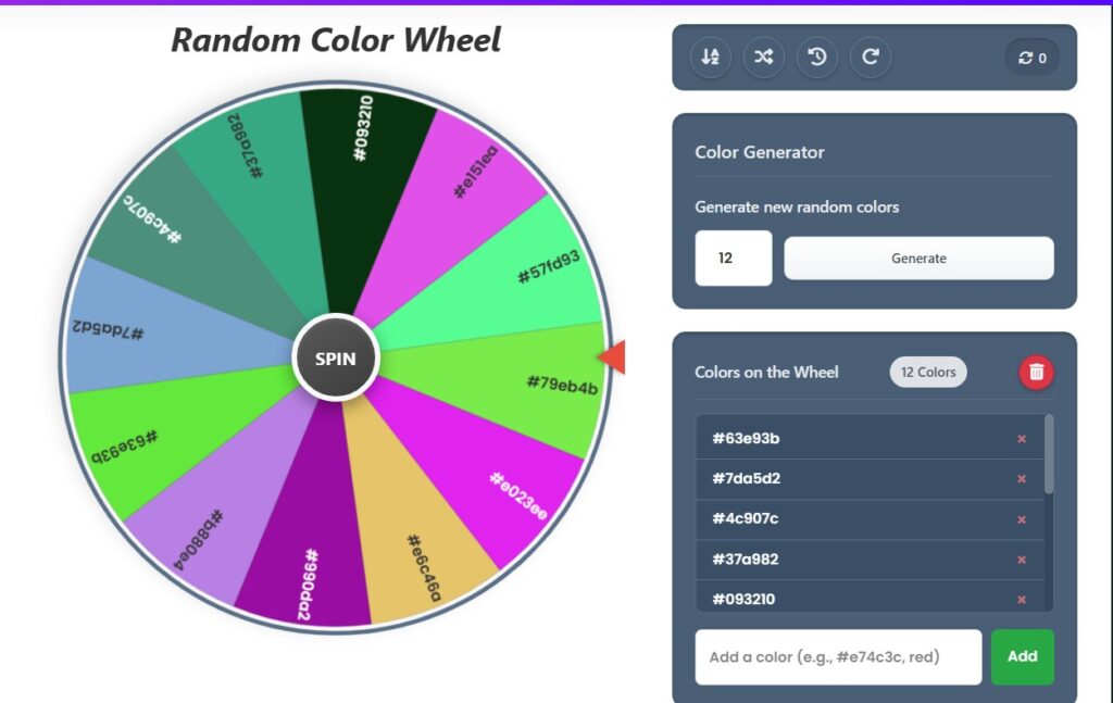 Unlimited Random Color Wheel