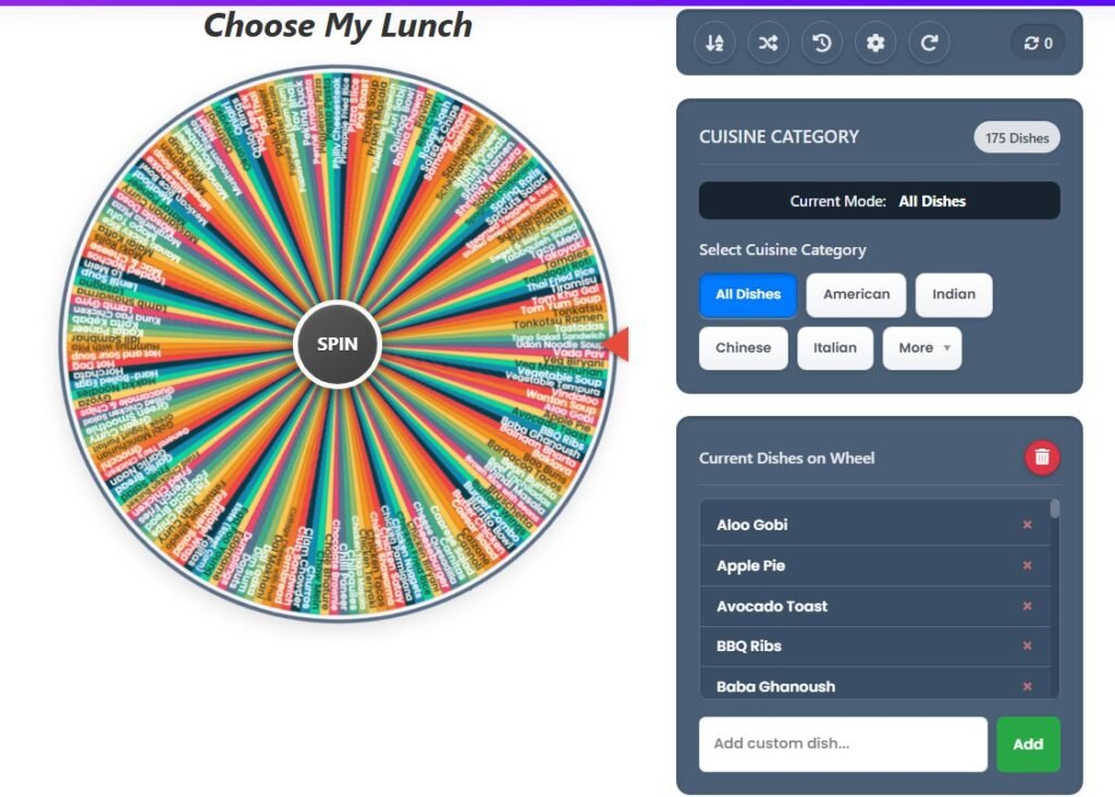 Choose My Lunch – Spin The Wheel With 150+ Meals