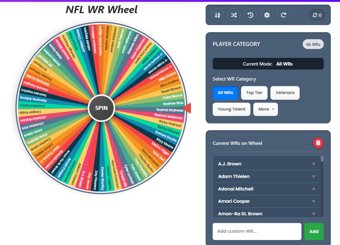 random nfl wide receivers