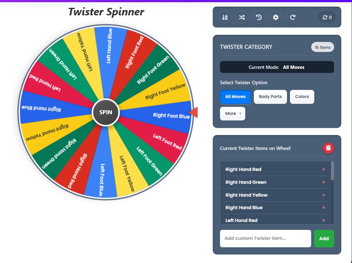 twister game spinner