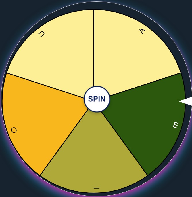 vowels picker wheel