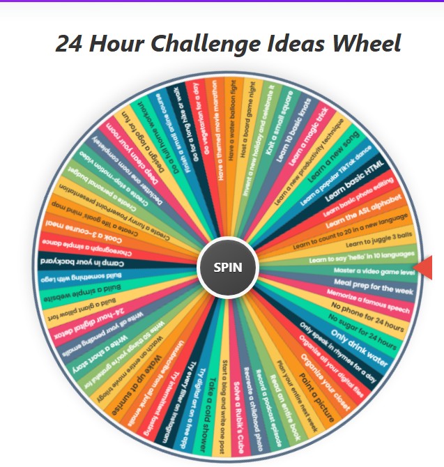 24 hour challenge ideas