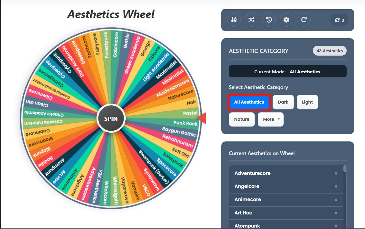 aesthetic wheel
