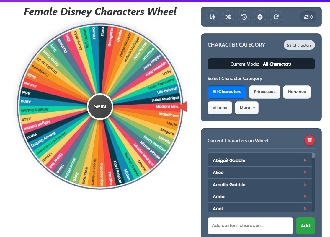 pick a random disney character