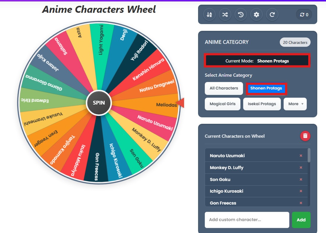 random anime characters