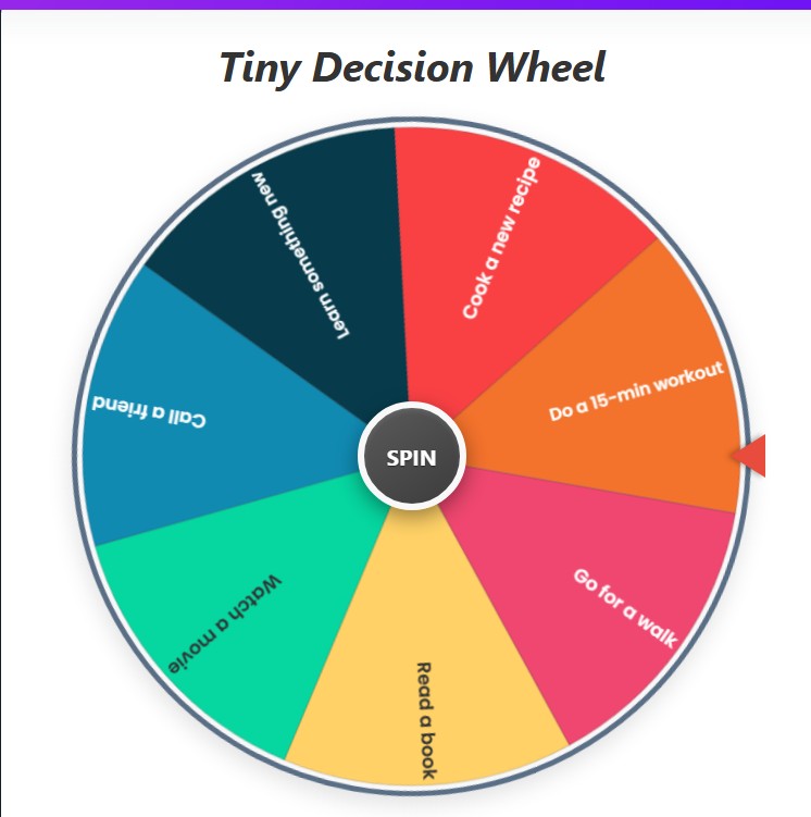 tiny decisions wheel