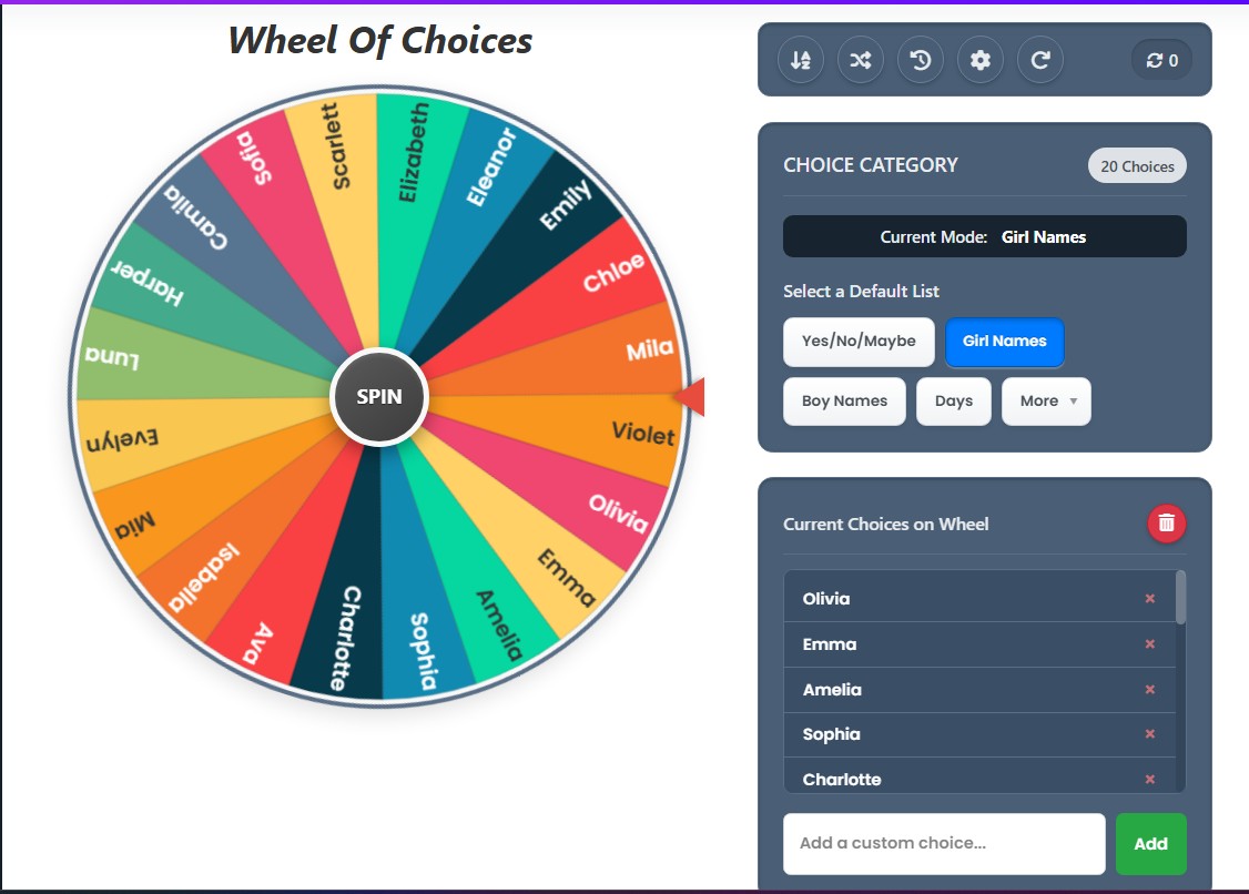 wheel of choice