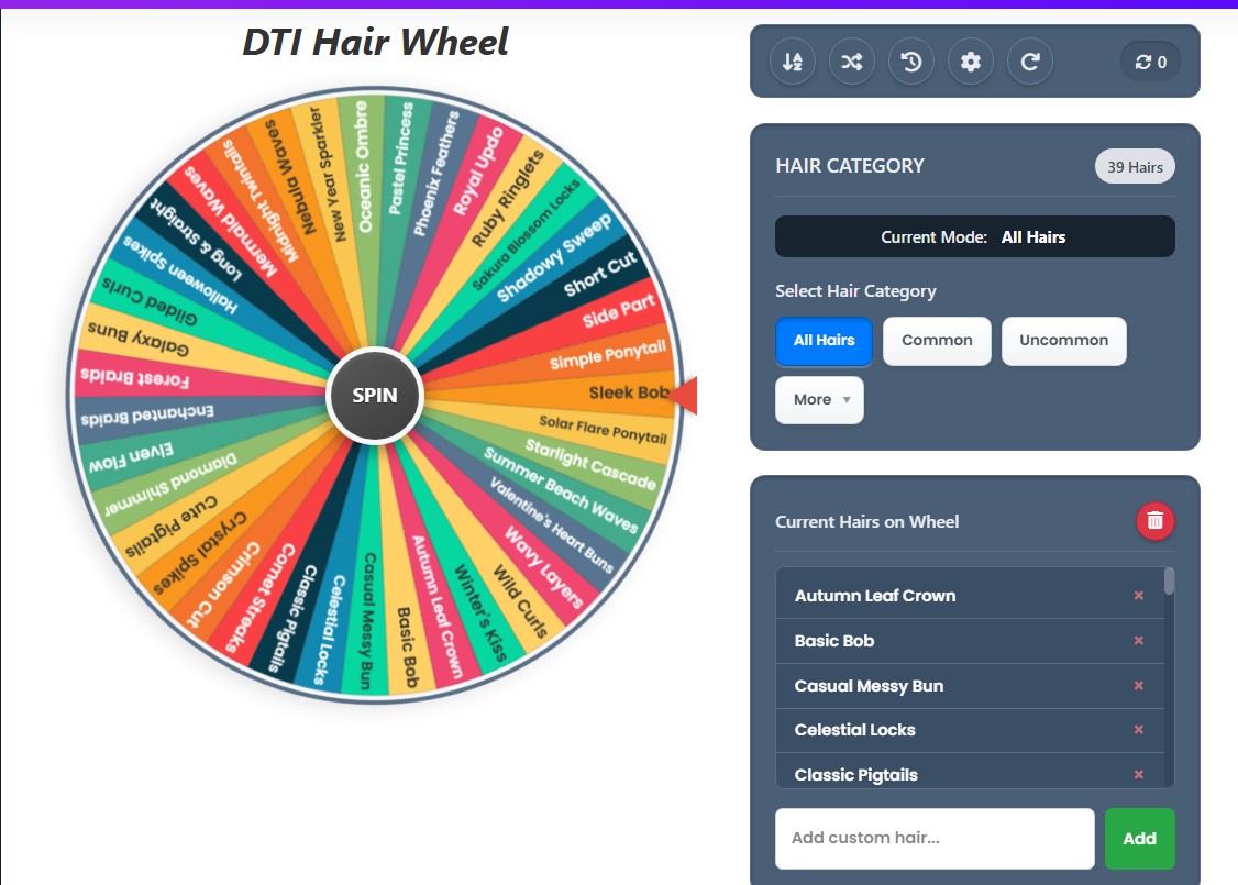 wheel of dti hairs
