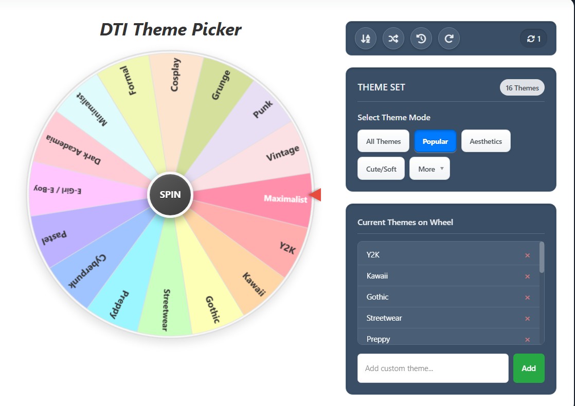 wheel of dti themes