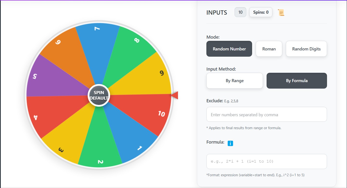Random Number Generator By Formula
